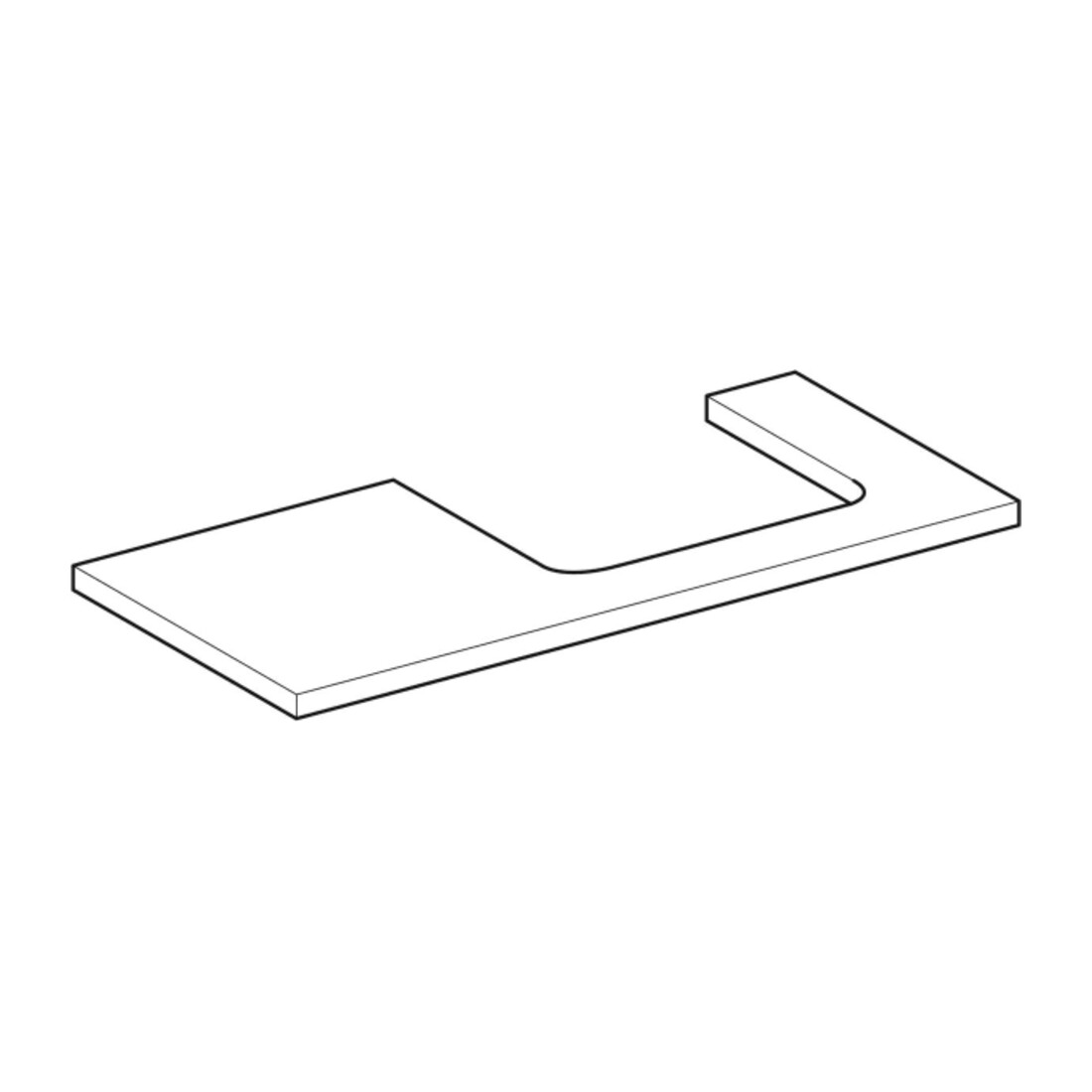 Geberit Plan de vasque One 105x3x47cm, blanc/laqué, découpe droite
