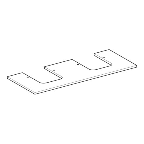 Geberit Plan de vasque One 120x2x47 cm, AS 2 p., SZ, marbre bl./ma
