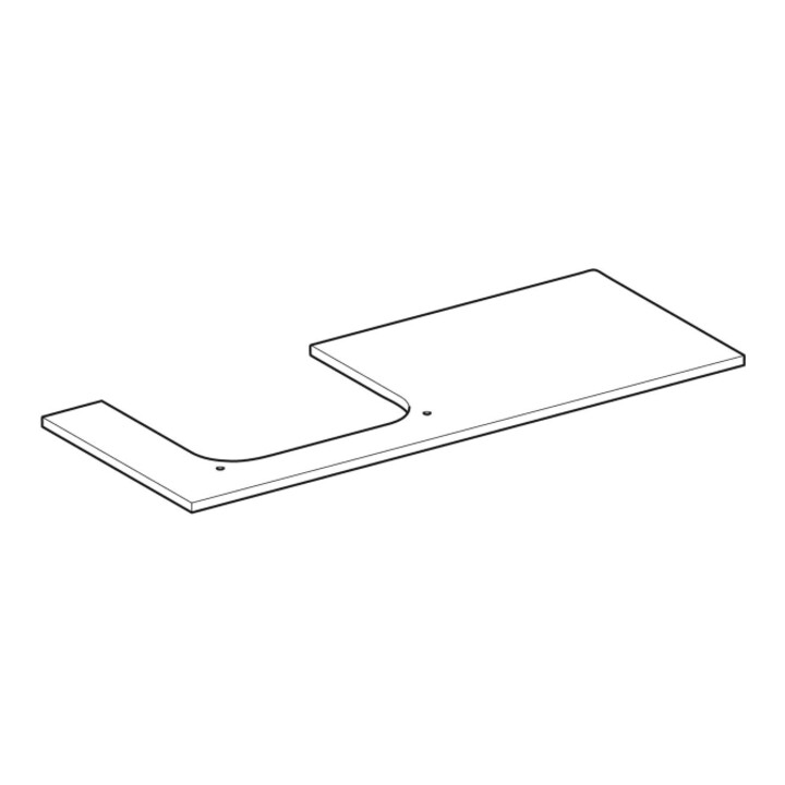 Geberit Plan de vasque One 120x2x47 cm, AS L, SZ, marbre noir/mat