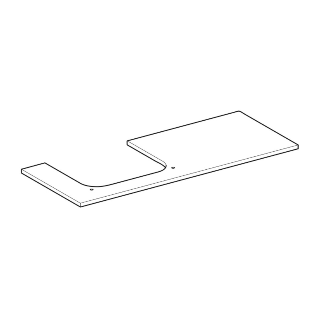 Geberit Plan de vasque One 120x2x47 cm, AS L, SZ, marbre noir/mat