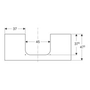 Geberit Plan de vasque One 120x2x47 cm, AS mi, pierre, marbre bl./ma-2