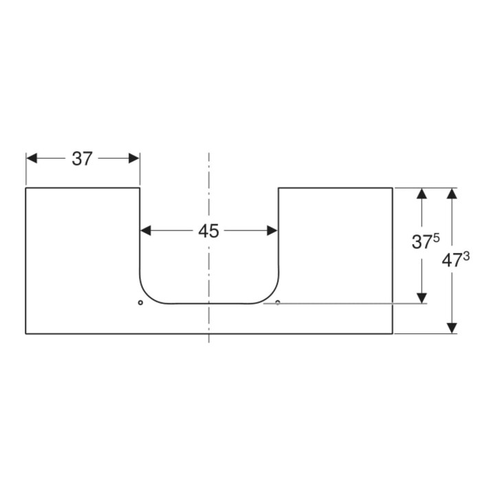 Geberit Plan de vasque One 120x2x47 cm, AS mi, pierre, marbre bl./ma