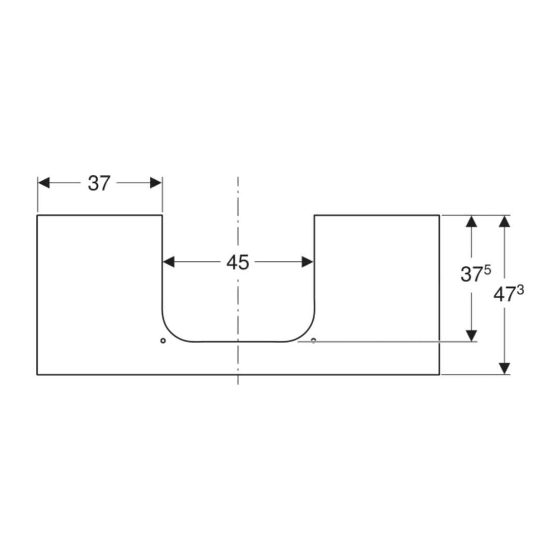 Geberit Plan de vasque One 120x2x47 cm, AS mi, pierre, marbre bl./ma