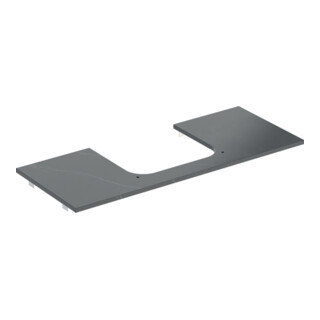 Geberit Plan de vasque One 120x2x47cm, AS mi, SZ, marbre noir/mat