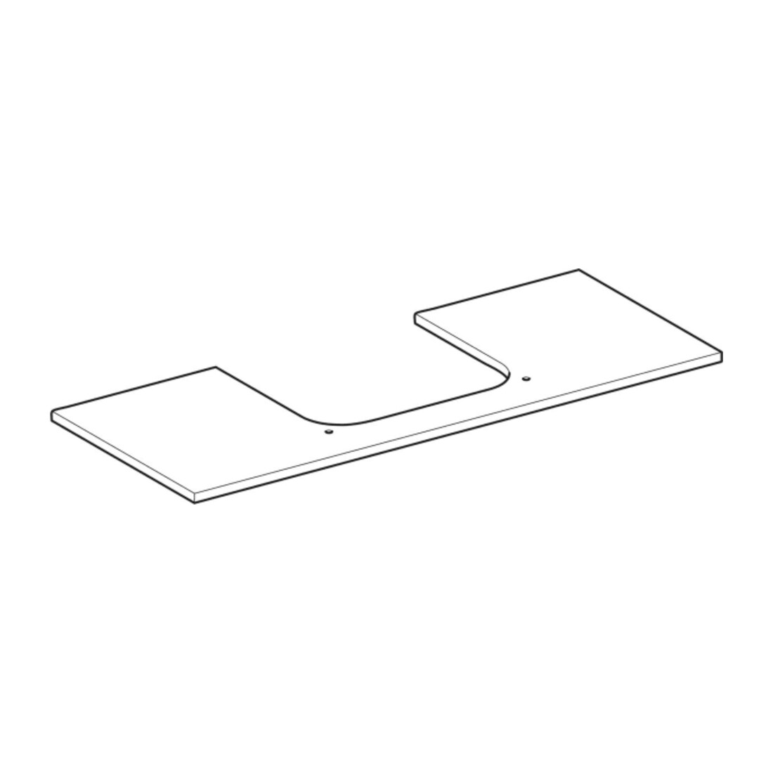 Geberit Plan de vasque One 120x2x47cm, AS mi, SZ, marbre noir/mat
