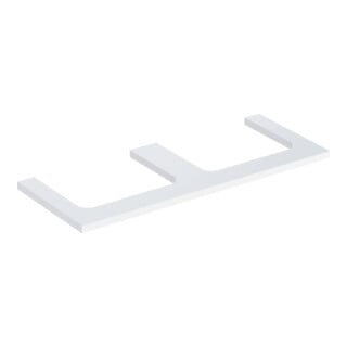 Geberit Plan de vasque One 120x3x47 cm, blanc/laminé brillant, 2 découpes