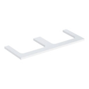 Geberit Plan de vasque One 120x3x47 cm, blanc/laminé brillant, 2 découpes