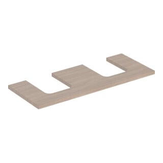 Geberit Plan de vasque One 120x3x47 cm, chêne/bois mélaminé, AS double