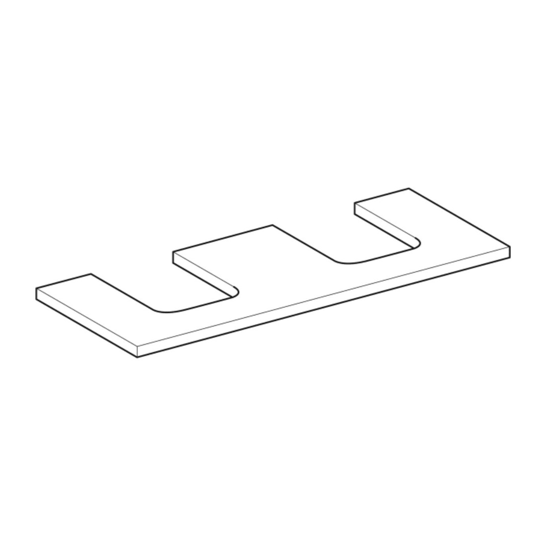 Geberit Plan de vasque One 120x3x47 cm, chêne/bois mélaminé, AS double