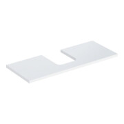 Geberit Plan de vasque One 120x3x47cm, blanc/laminé brillant, avec découpe.