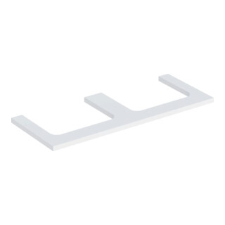 Geberit Plan de vasque One 120x3x47cm, blanc laqué, double découpe