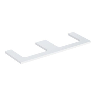 Geberit Plan de vasque One 135x3x47cm, blanc/lot brillant, découpe 2 fois