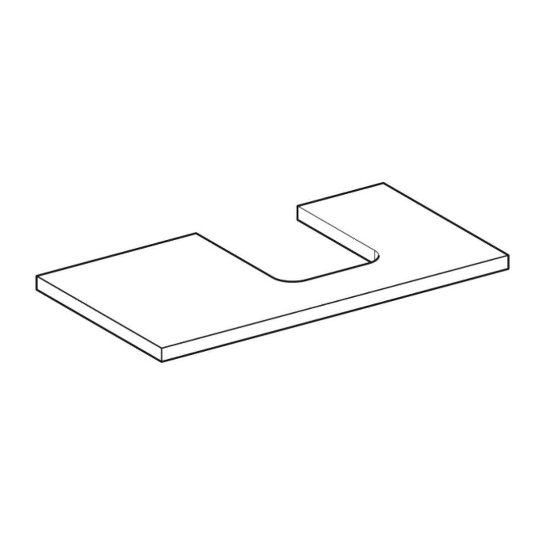 Geberit Plan de vasque One 90x3x47 cm, greige/laqué, découpe droite