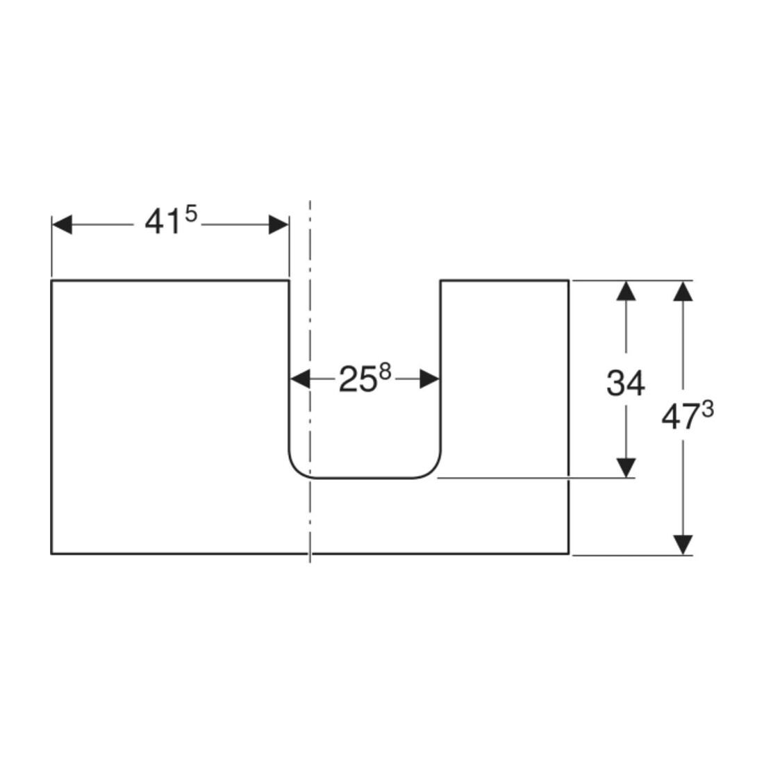 Geberit Plan de vasque One 90x3x47 cm, greige/laqué, découpe droite