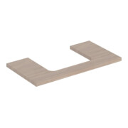 Geberit Plan de vasque One 90x3x47cm, chêne/bois Mela, avec découpe