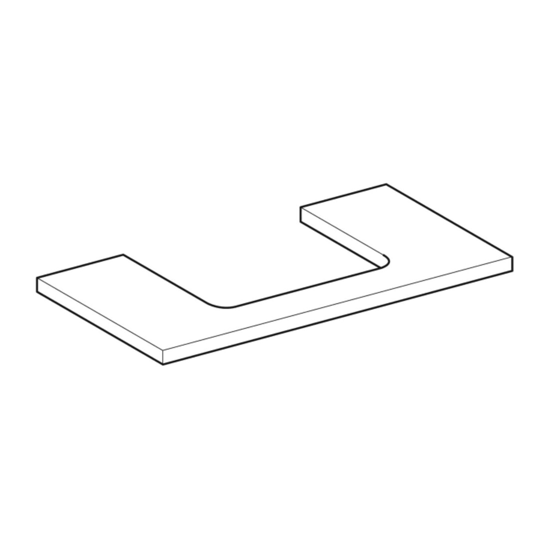 Geberit Plan de vasque One 90x3x47cm, greige/laqué m, AS mit.