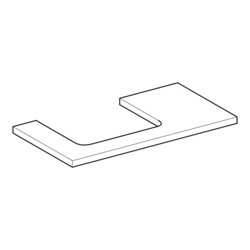 Geberit Plan de vasque One 90x3x47cm, lave/laqué mat, découpe à gauche