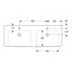 Geberit Plan vasque double Renova 130x48 cm, mitigeur, trop-plein, blanc