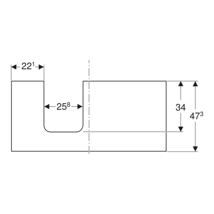 Geberit Plan vasque One 105x3x47 cm, greige/laqué m, AS gauche