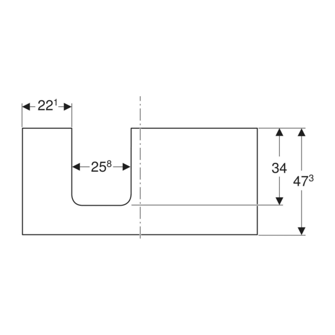 Geberit Plan vasque One 105x3x47 cm, greige/laqué m, AS gauche