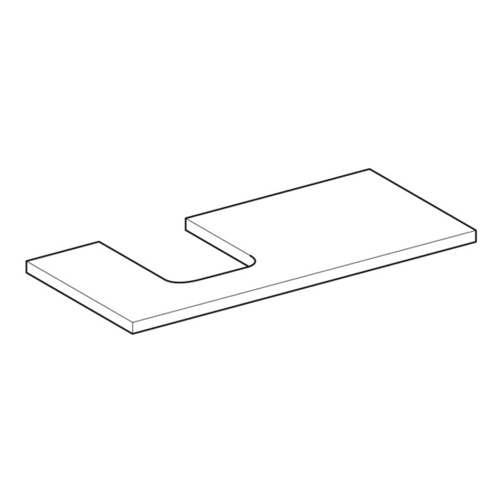 Geberit Plan vasque One 105x3x47 cm, greige/laqué m, AS gauche
