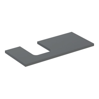Geberit Plan vasque One 105x3x47 cm, lave/laqué mat, découpe gauche