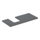 Geberit Plan vasque One 105x3x47 cm, lave/laqué mat, découpe gauche-1