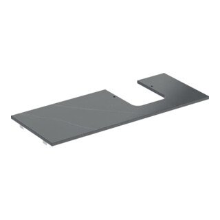 Geberit Plan vasque One 120x2x47 cm, AS R, SZ, marbre noir/mat