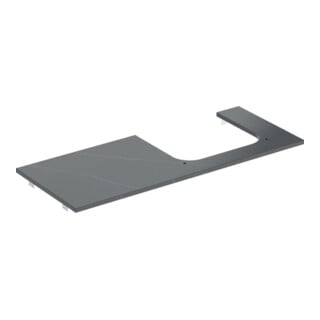 Geberit Plan vasque One 120x2x47 cm, AS R, SZ, marbre noir/mat