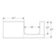Geberit Plan Vasque One 120x2x47cm, AS dr, Pierre, Marbre bl/ma-4