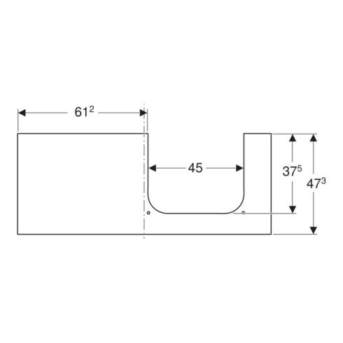 Geberit Plan Vasque One 120x2x47cm, AS dr, Pierre, Marbre bl/ma