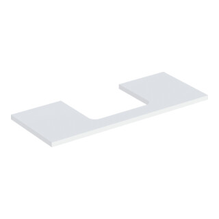 Geberit Plan vasque One 120x3x47 cm, blanc laqué, découpe centrale