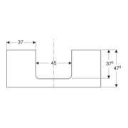 Geberit Plan vasque One 120x3x47 cm, blanc laqué, découpe centrale-4