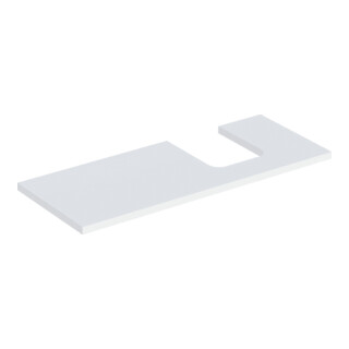 Geberit Plan vasque One 120x3x47 cm, blanc laqué, découpe droite