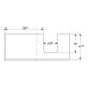 Geberit Plan vasque One 120x3x47 cm, blanc laqué, découpe droite