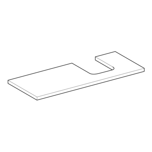 Geberit Plan vasque One 120x3x47 cm, blanc laqué, découpe droite