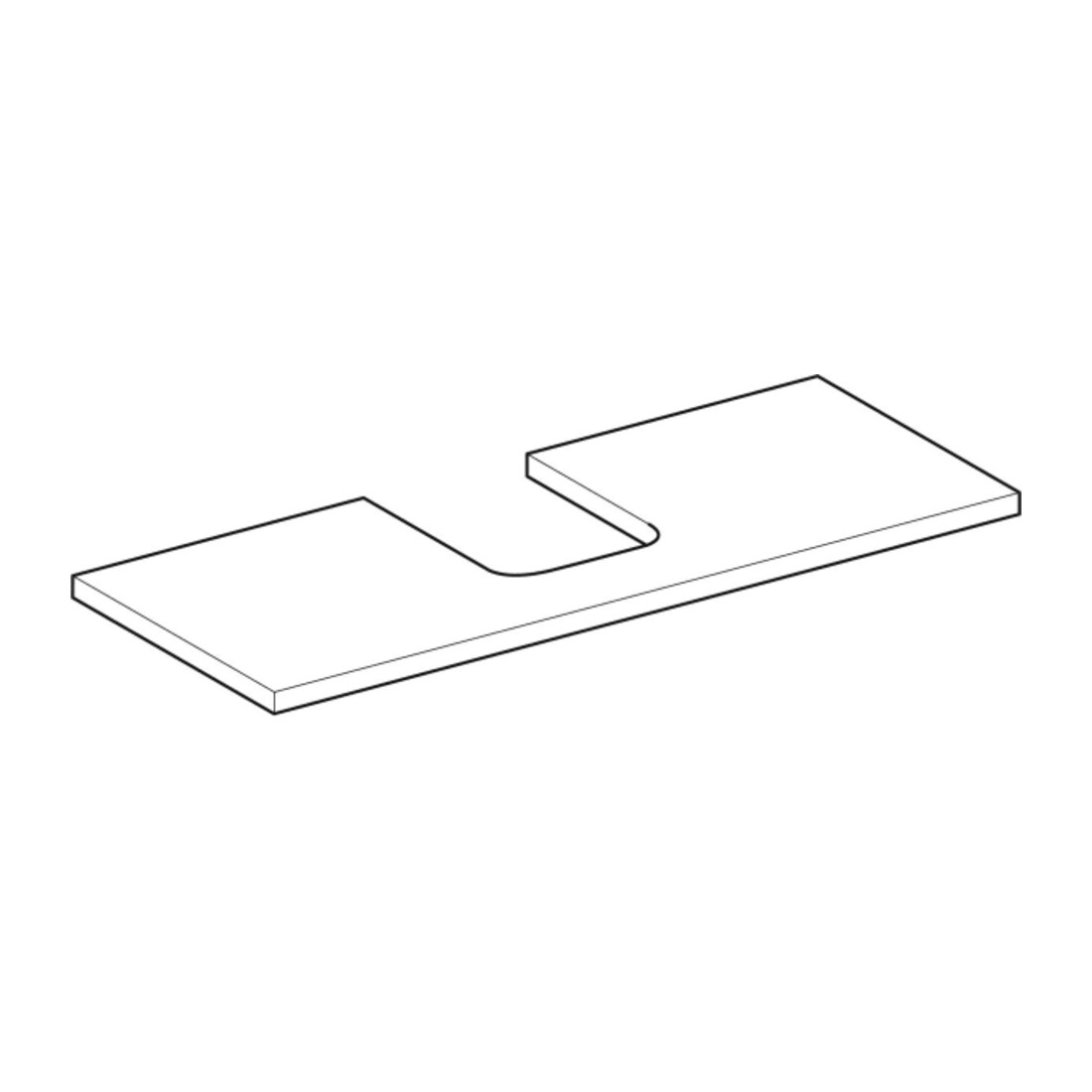 Geberit Plan vasque One 120x3x47 cm, greige/laqué m, AS mit.