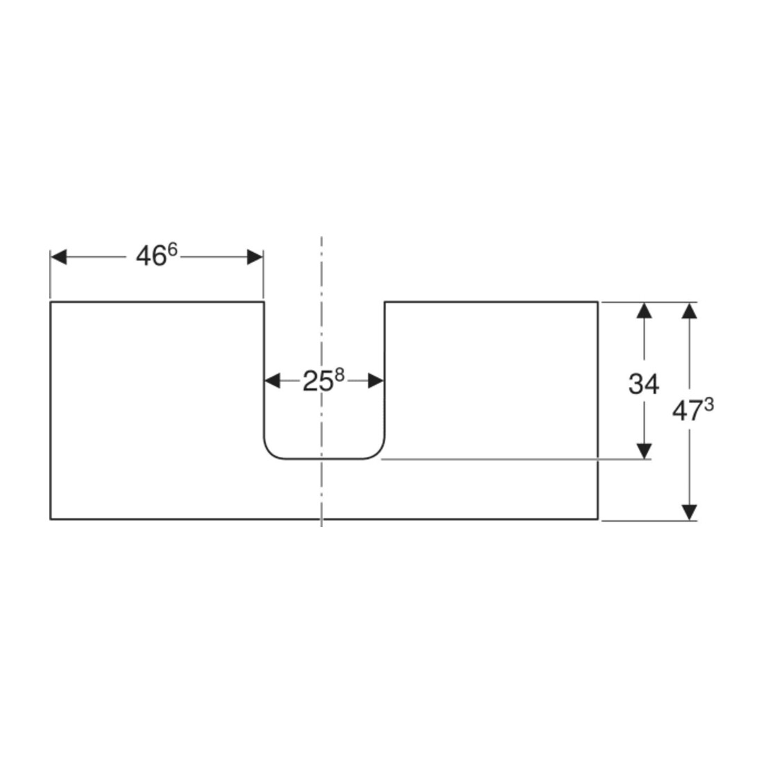 Geberit Plan vasque One 120x3x47 cm, greige/laqué m, AS mit.