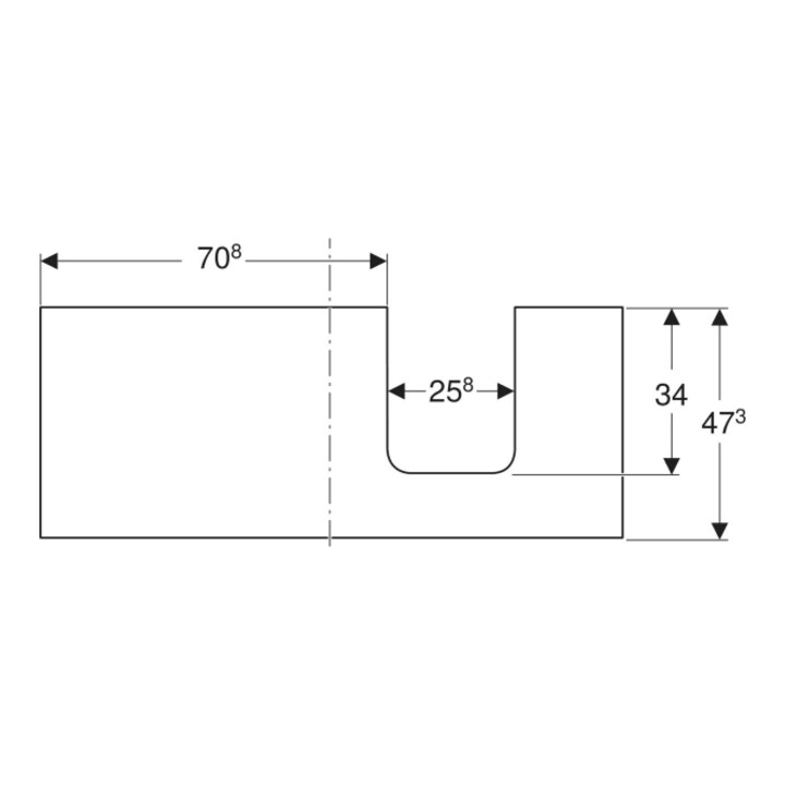 Geberit Plan vasque One 120x3x47 cm, greige/laqué m, AS re