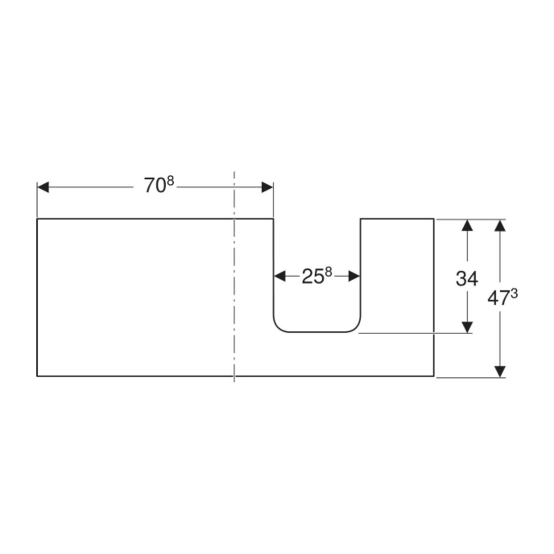 Geberit Plan vasque One 120x3x47 cm, greige/laqué m, AS re