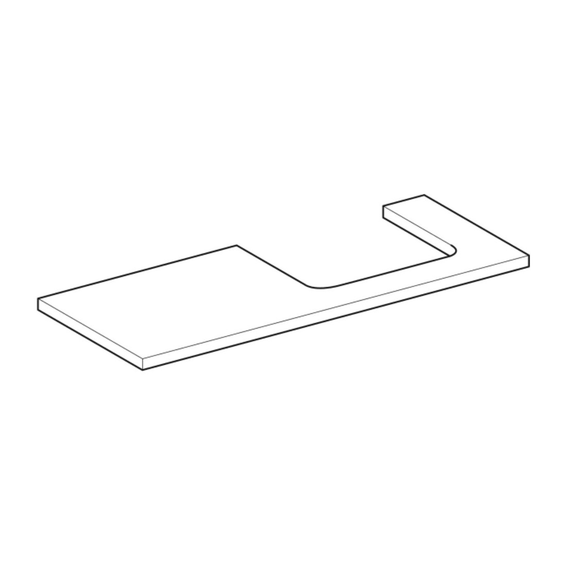Geberit Plan vasque One 120x3x47 cm, greige/laqué m, AS re