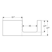Geberit Plan vasque One 120x3x47 cm, greige/laqué m, AS re-4