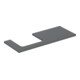 Geberit Plan vasque One 120x3x47 cm, lave/laqué mat, découpe à gauche-1