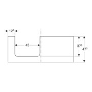 Geberit Plan vasque One 120x3x47 cm, lave/laqué mat, découpe à gauche-4
