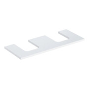 Geberit Plan vasque One 120x3x47cm, blanc/laminé brillant, 2 découpes
