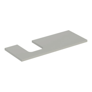 Geberit Plan vasque One 120x3x47cm, greige/laqué, m, AS gauche