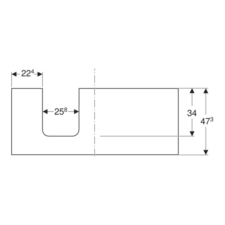 Geberit Plan vasque One 120x3x47cm, greige/laqué, m, AS gauche