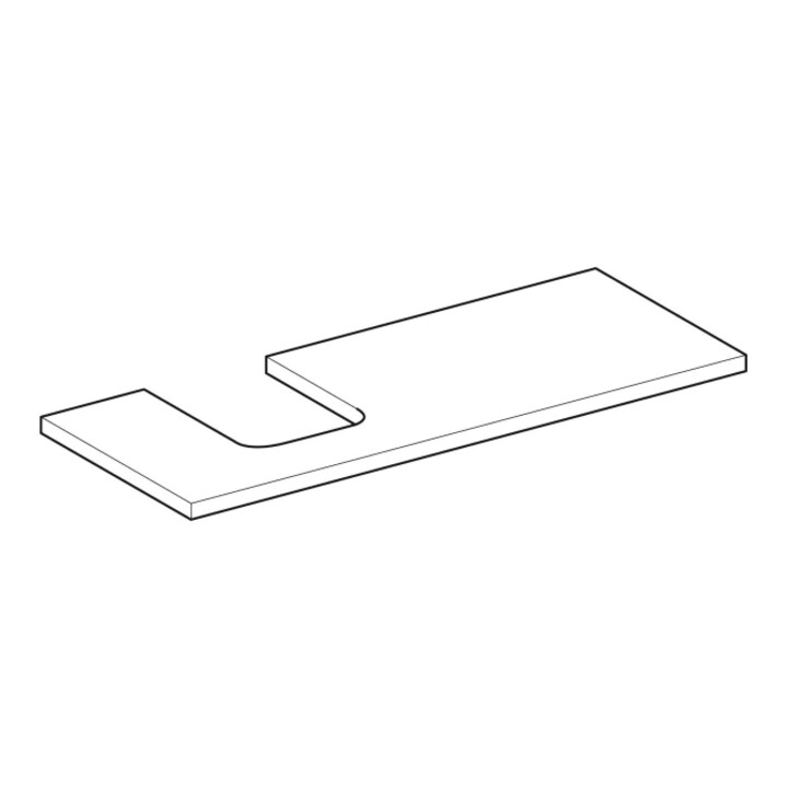 Geberit Plan vasque One 120x3x47cm, greige/laqué, m, AS gauche