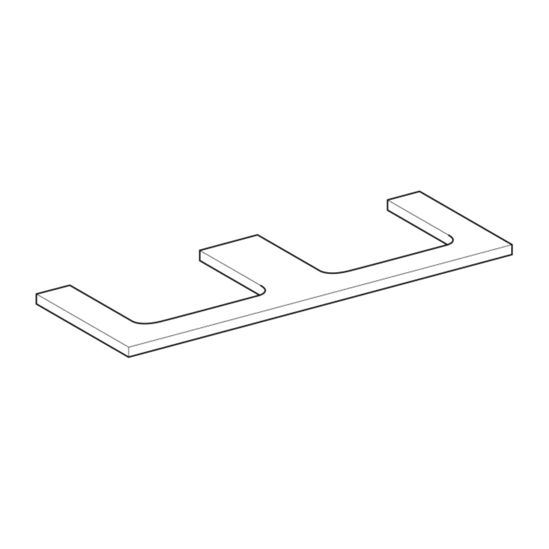 Geberit Plan vasque One 135x3x47 cm, blanc/laqué, double découpe