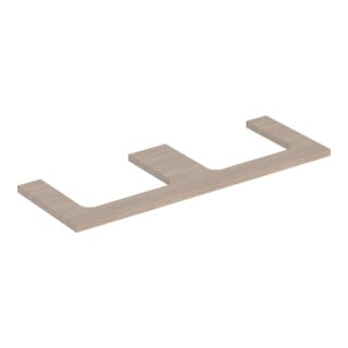 Geberit Plan vasque One 135x3x47 cm, chêne/bois Mela, AS double